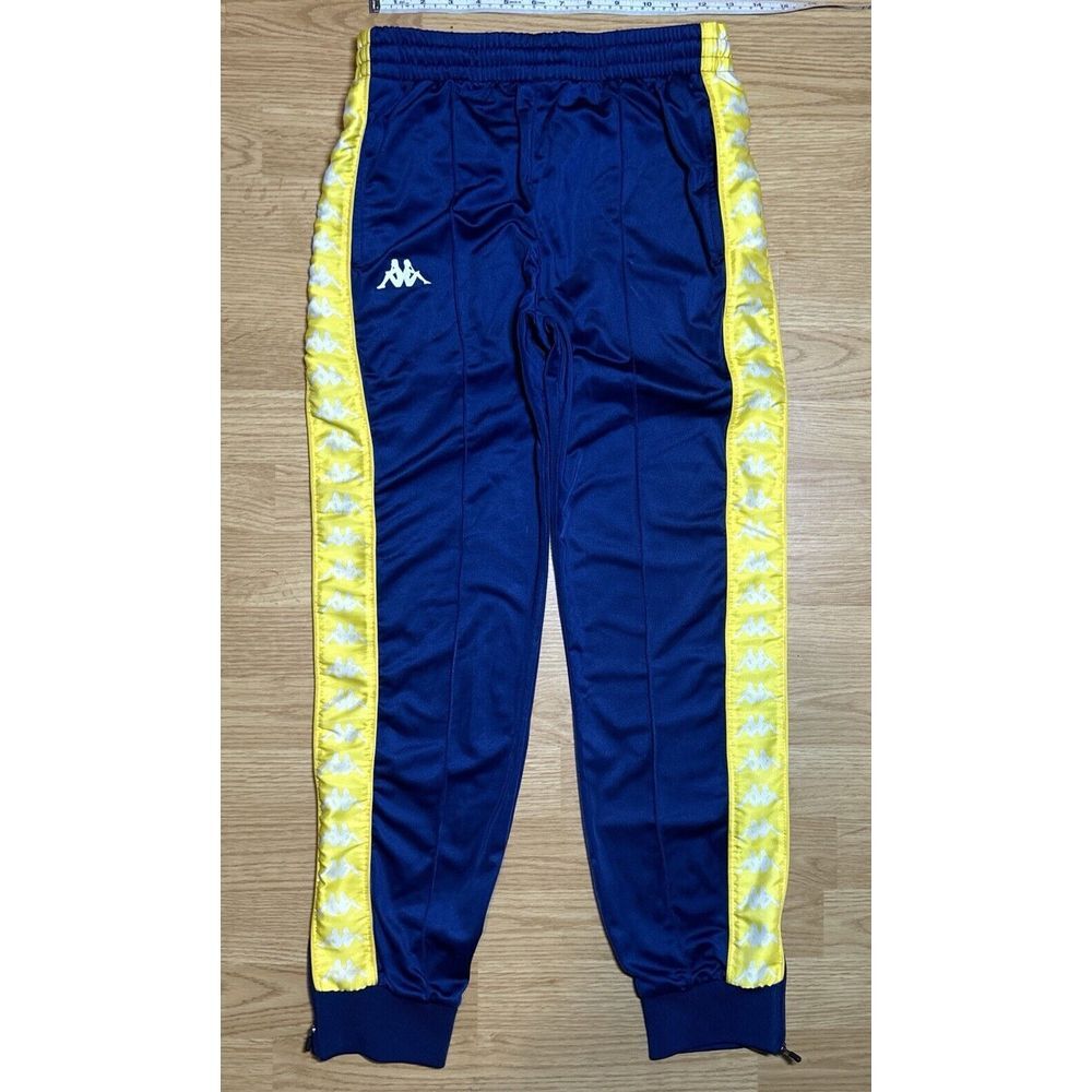 Kappa Mens Small Blue & Yellow Track Pants